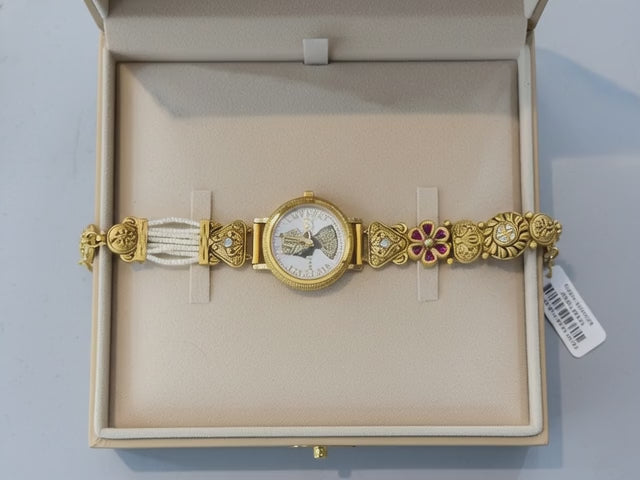 Rose Gold Finish Oval Link Bracelet with Black Stone Detailing